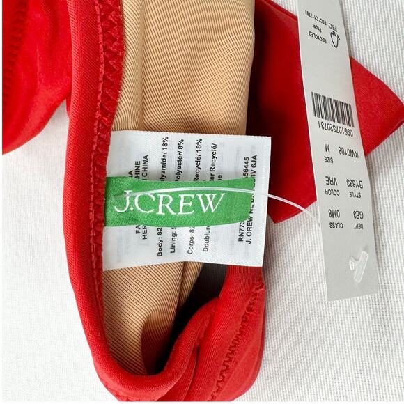 J Crew Women’s Halter Tie Neck Bikini Swim Top Medium Red BY633 - Picture 2 of 9